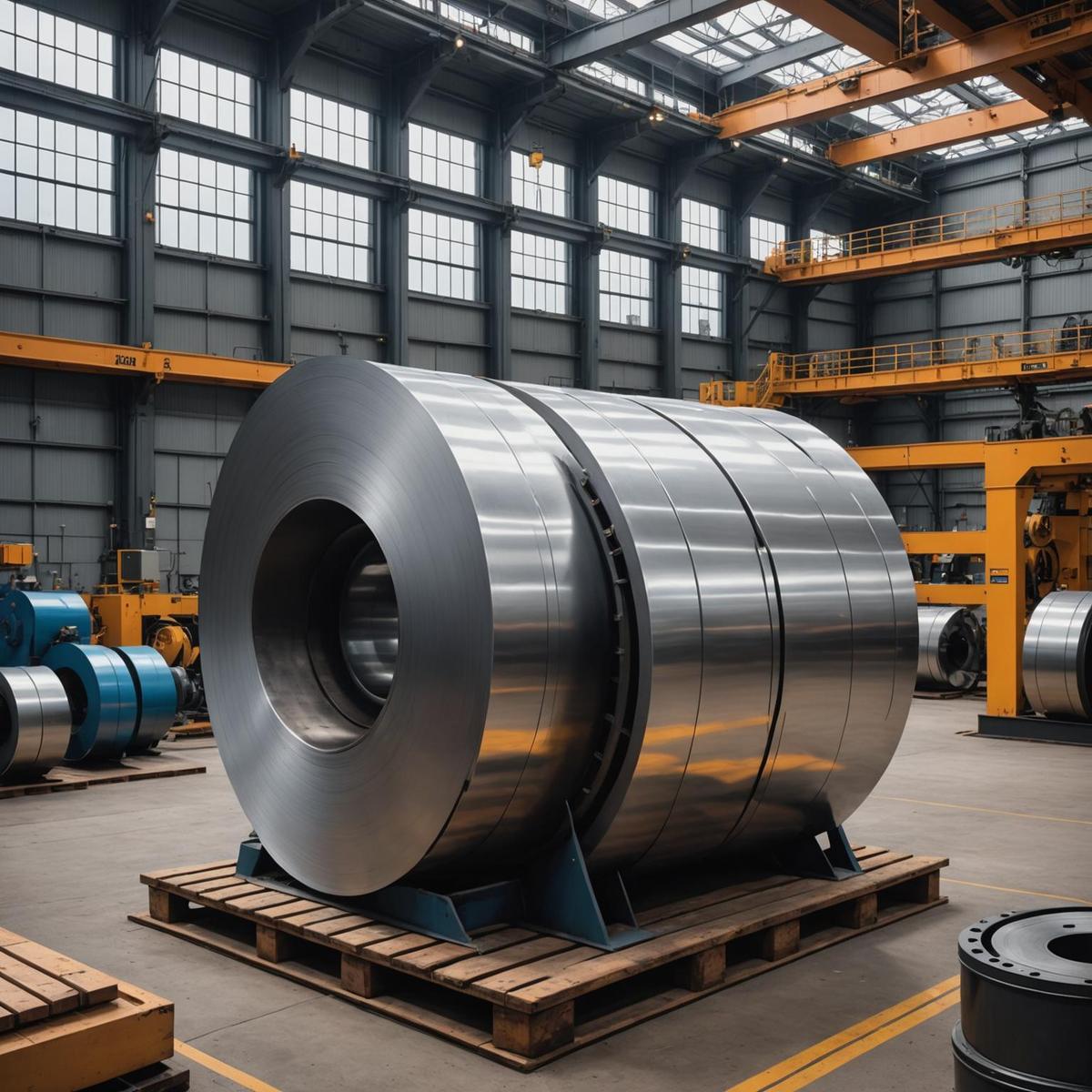 Person standing in a factory with machinery in the background