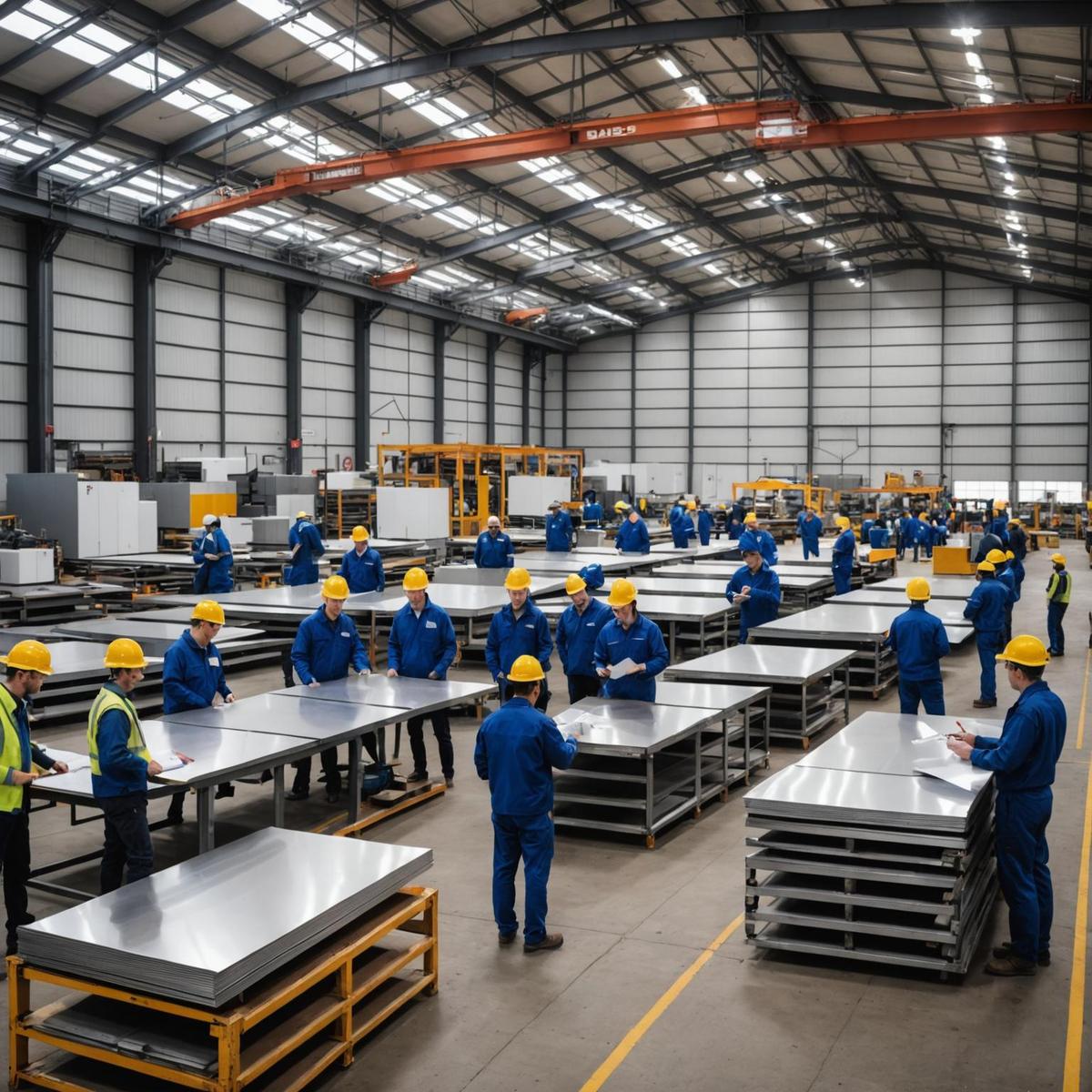 Person standing in a factory with machinery in the background